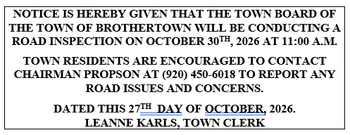 Notice of Road Inspection
